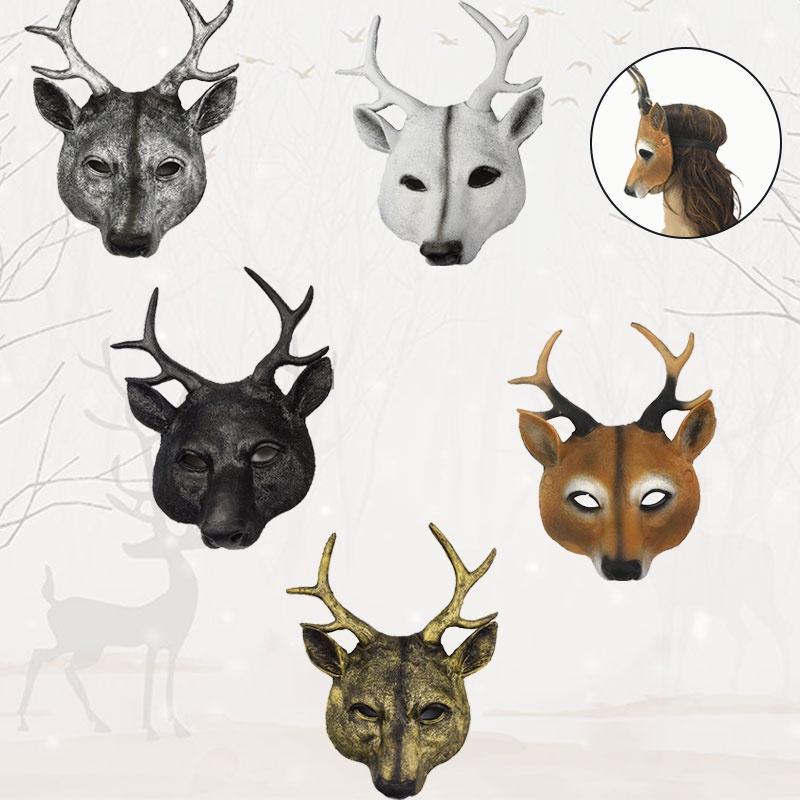 Premium Deer Mask For Halloween And Carnival Parties Handcrafted Pu Material