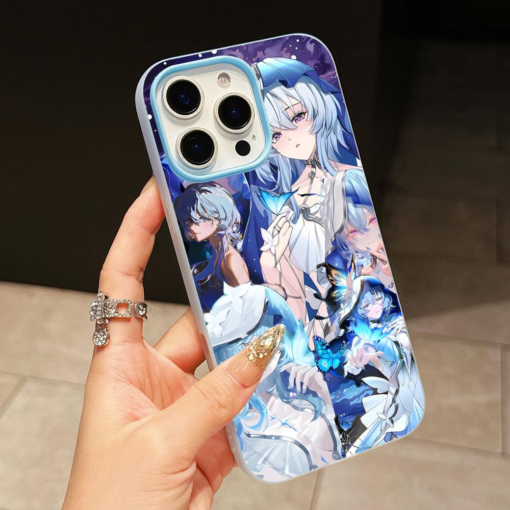

Wuthering Waves Shorekeeper Jelly Double layer Light Blue Mobile Phone Case for iPhone 17 16 15 14 13 12 11 Air Pro Max Plus iPhone 16