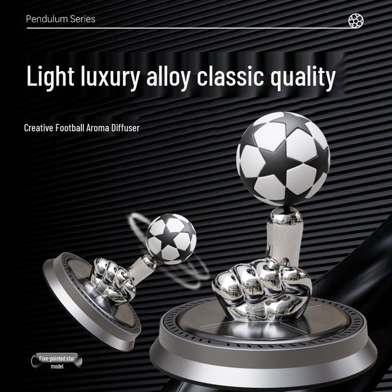 Solar Rotating Football Aromatherapy Ornament for Car Interior - Summer Fragrance Collection
