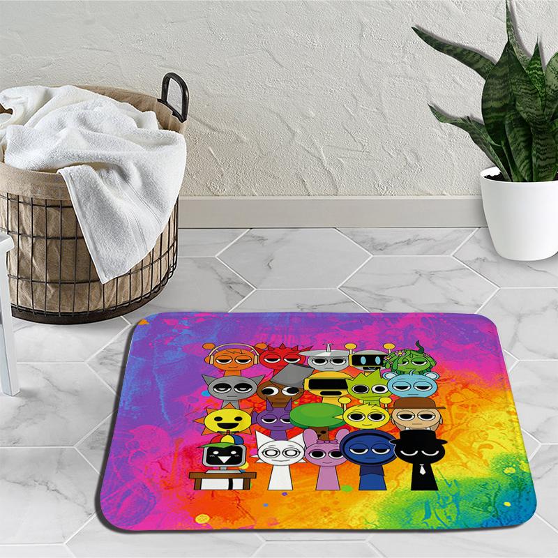 

Cartoon Sprunki Incredibox Floor Mat Ins Style Velvet Anti-fouling Домашній ганок Абсорбуючий протиковзкий кухонний килимок 1