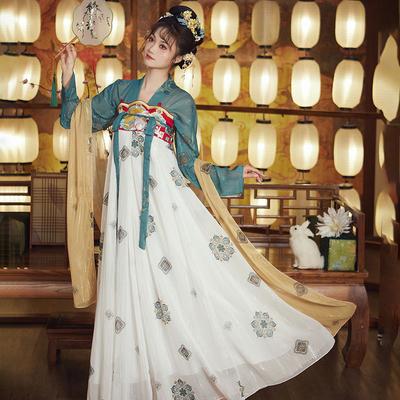 Nové Hanfu Dámské Dunhuang Styl Princezny Chang'e Styl Tang Sukně s vysokým pasem Ru Zeštíhlující Festivalový Kostým na Hraní Oblek