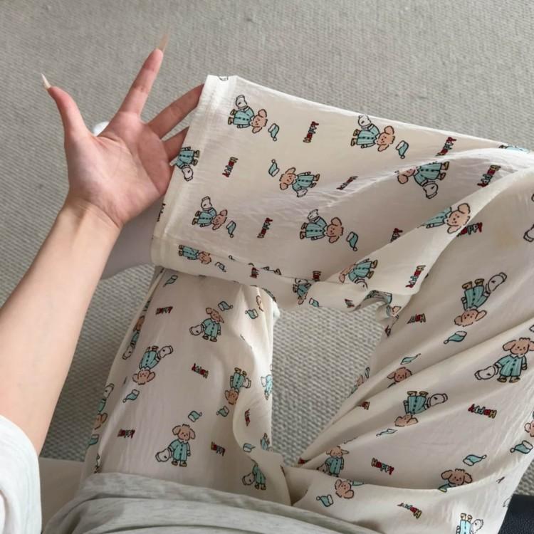2026 New Style Lounge Pants for Women Loose Fit Wide Leg Casual Pajama Pants for Outdoor, Campus, Home