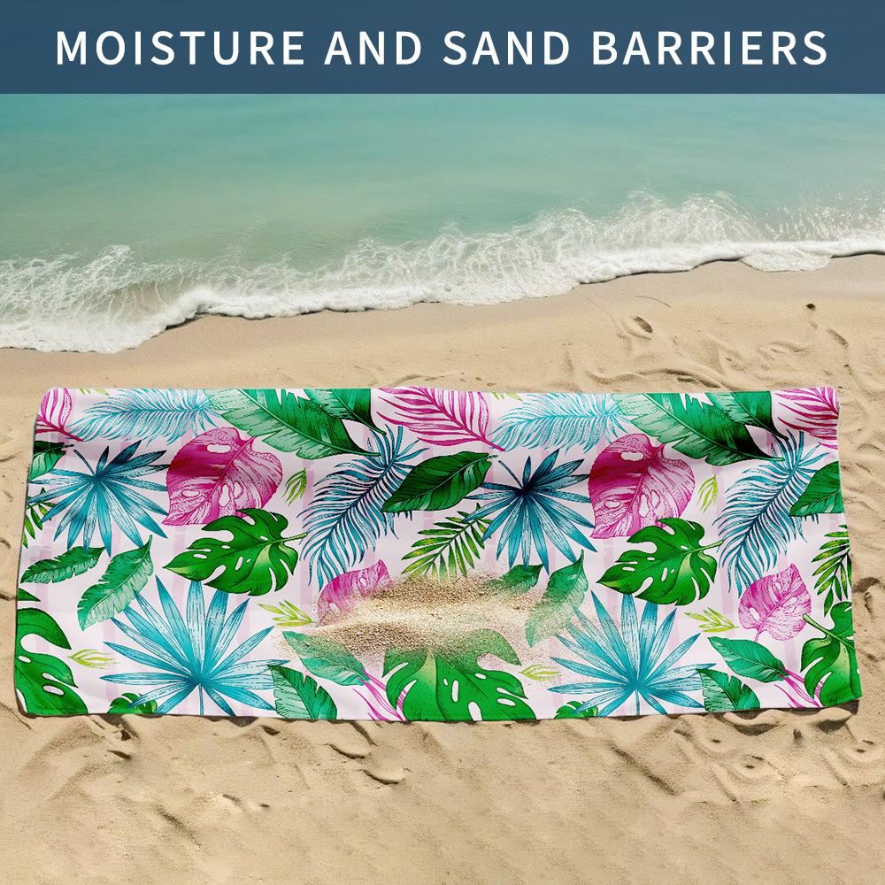 Quick-drying double-sided velvet beach towel supports microfiber sports printing bath towel