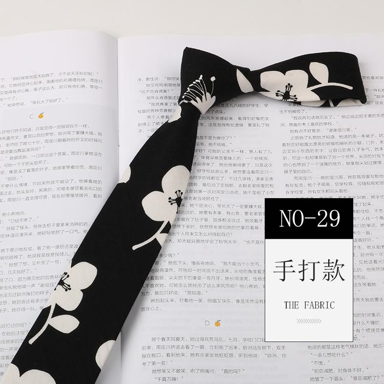 Floral Tie Men'S Patterned Cotton Shirt Macaron Printed Narrow Edition 6Cm Hand Tie Korean Casual Women'S Tie