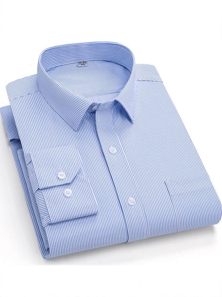 Men's Autumn Striped Business Casual Long-Sleeve Shirt