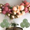 24Pcs Latex Balloon Set, Green And Pink Balloons For Wedding Parties, Engagement Ceremonies, Anniversaries