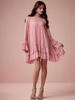 Spring Summer Elegant Women's Chiffon Patchwork Long Sleeve Dress