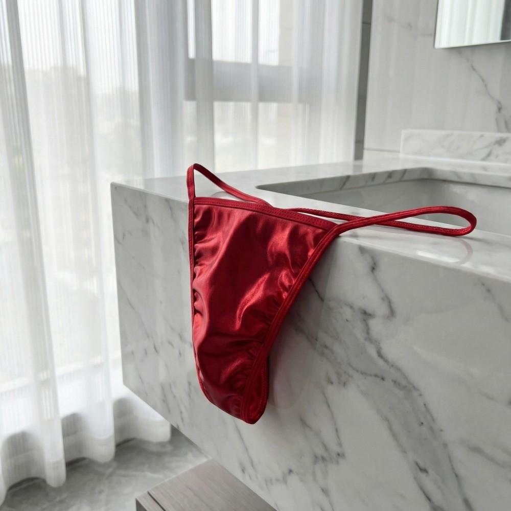 Sexy Satin Low Rise Mini T-back G Strings Men's Panties Thongs Sexy Briefs