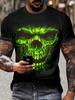 Men's Short Sleeve Tee 3D Skull Print Tops Crew Neck T-Shirts Summer Oversized T-Shirt Hip Hop T-Shirts for Men Luxury T-Shirt