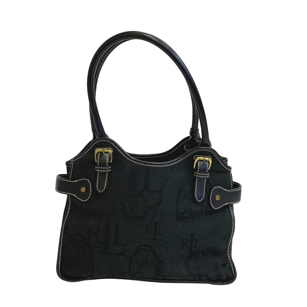RALPH LAUREN canvas Handbag black canvas Women Used
