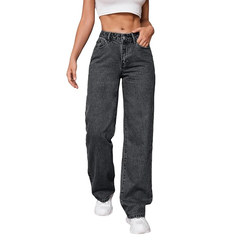 KOTTY Women's High-Rise Light Fade Stretchable Jeans(Grey,26)