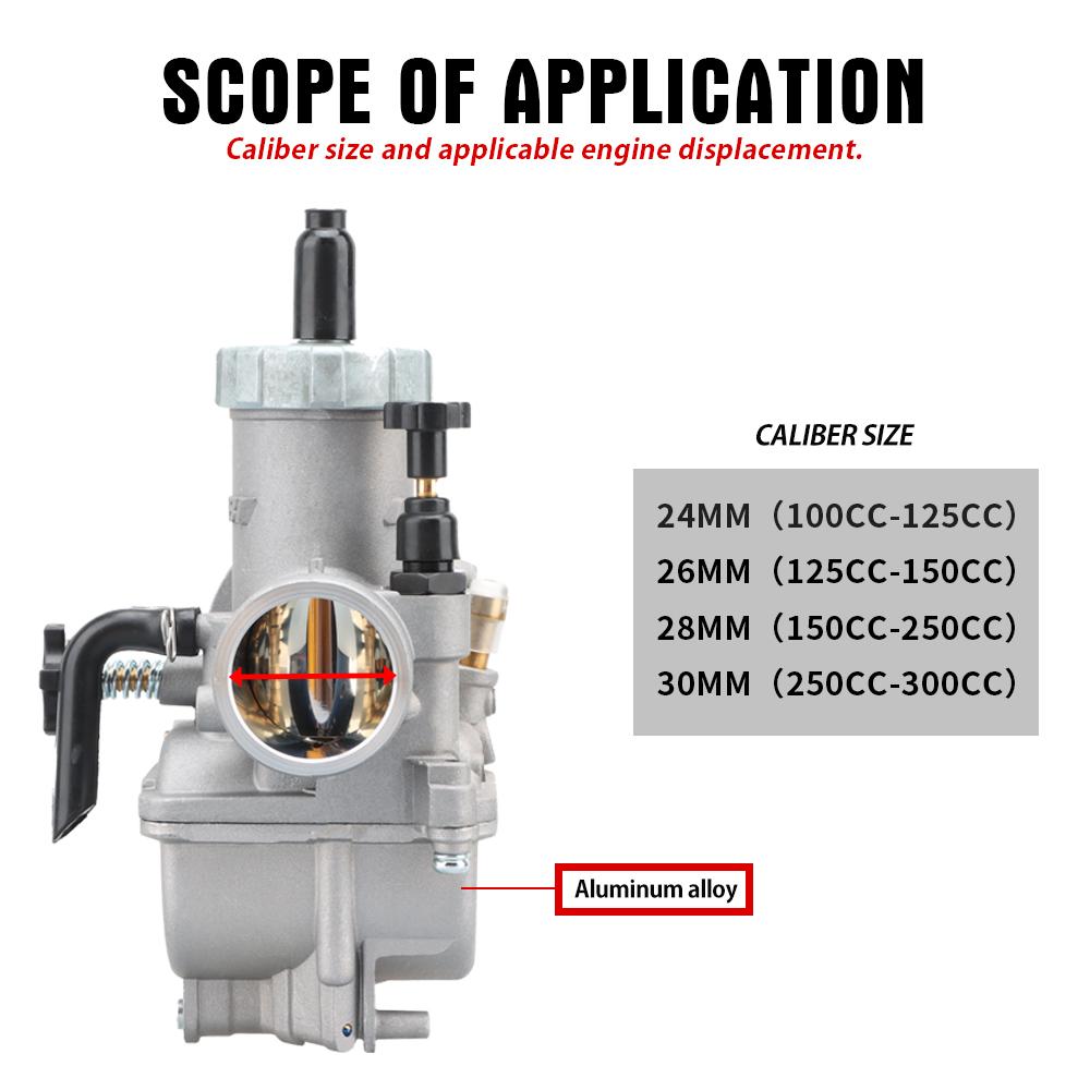 NIBBI PE 24/26/28/30mm Carburetor Motorcycle 2T 4T Engine Carburetors with Main Jets for Yamaha Suzuki Honda Pitbike Modify Part