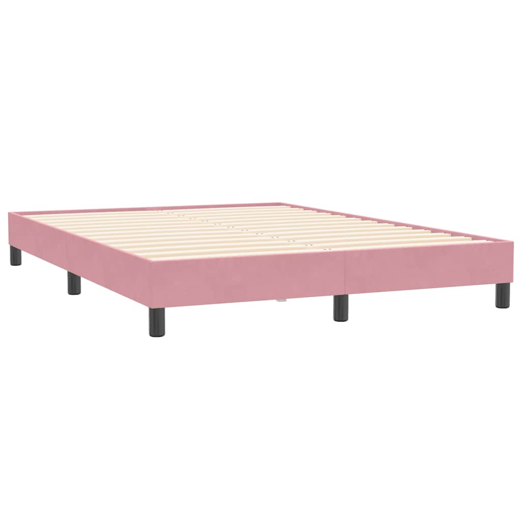 Box Spring Bed without Mattress Pink 160 x 210 cm Velvet