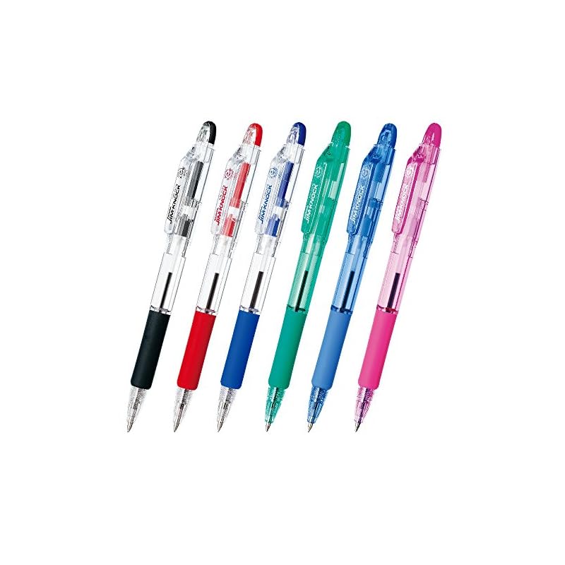 Zebra Jim Knock Oil-Based Ballpoint Pen, 0.7mm, Blue, 10 Pens, B-KRB-100-BL