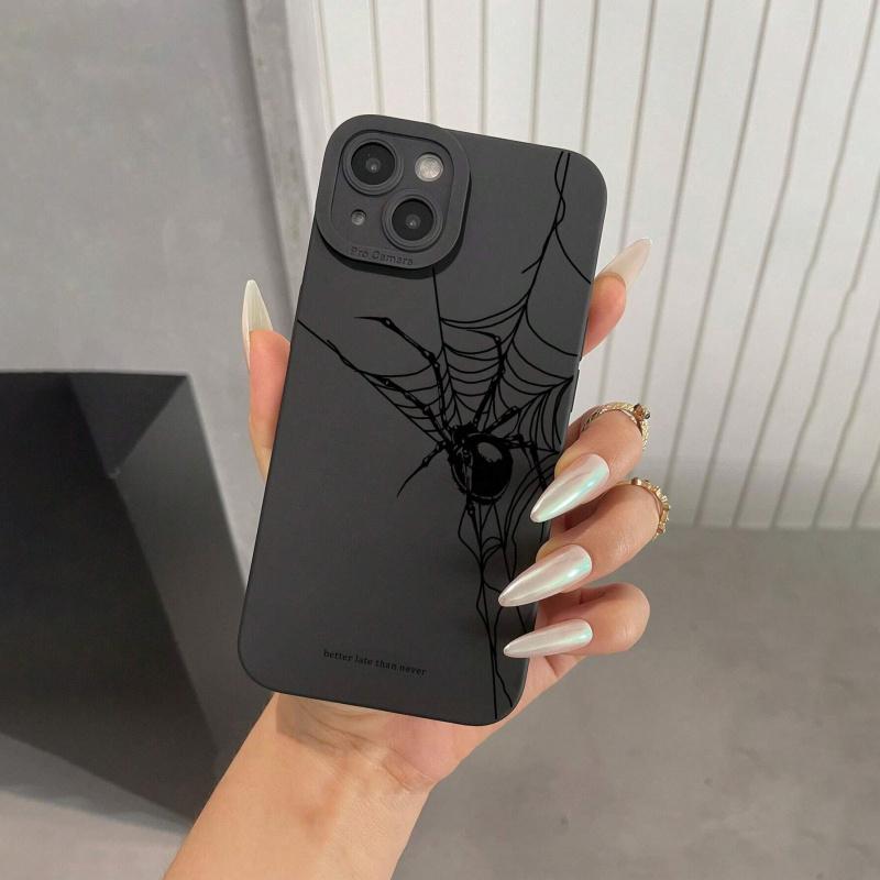 English Spider graphic phone case for iPhone 16 15 14 13 12 11 x XR Xs SE2 SE 8 7 plus pro Max mini silicone back cover