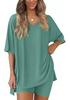 Women's Casual V-neck T-shirt & Shorts Homewear Set, 2026 Collection: Comfortable and Stylish 