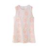 Kaslead New Arrival Women's Clothing Fashion Style Fashion Slim Fit Slimming Linen Pink Flower Sleeveless Dress