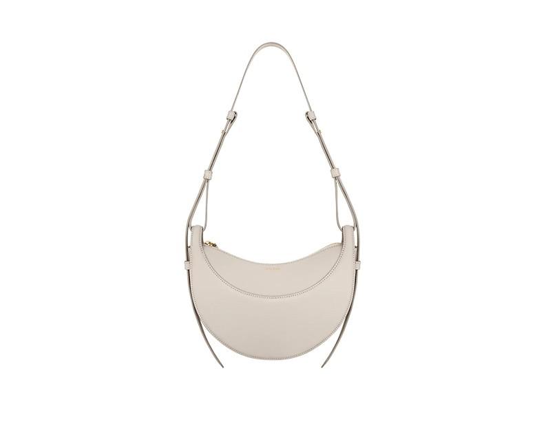 Polen Paris Niche Lychee Grain Crescent Leather Shoulder & Crossbody Bag for Women