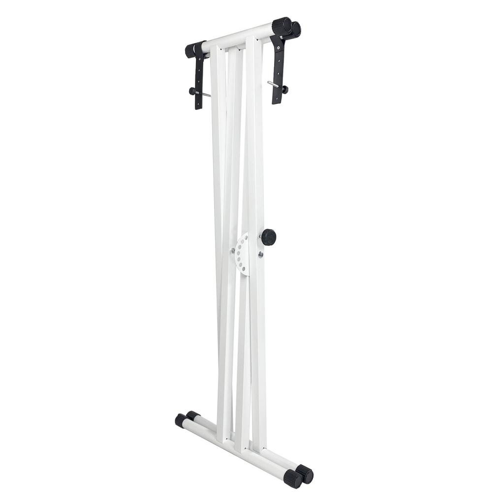 Detachable Double X-Type Keyboard Stand with White Finish