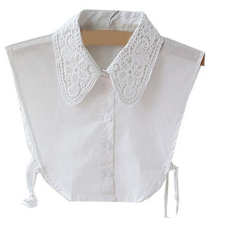 Fashion Women Lace Fold False Collar Cotton Shirt Collar Removable Collars Top Fashion Women Lace Fold False Collar Cotton Shirt Collar Removable Collars Top