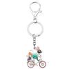 WEVENI Enamel Cartoon Cycling Mouse Keychain, Bike Jewelry for Women and Girls, Bag, Wallet, Car Charm, Multicolor, 39mm X 36mm