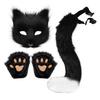 Vargtasshandskar Fuskpäls Katt Fingerlösa Vantar Vinter Varma Cosplay Halloween Maskeradfest Kostymtillbehör