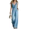2026 European and American cross-border Amazon's new ruffle edge V-neck temperament fashionable and elegant slim women's jumpsuit