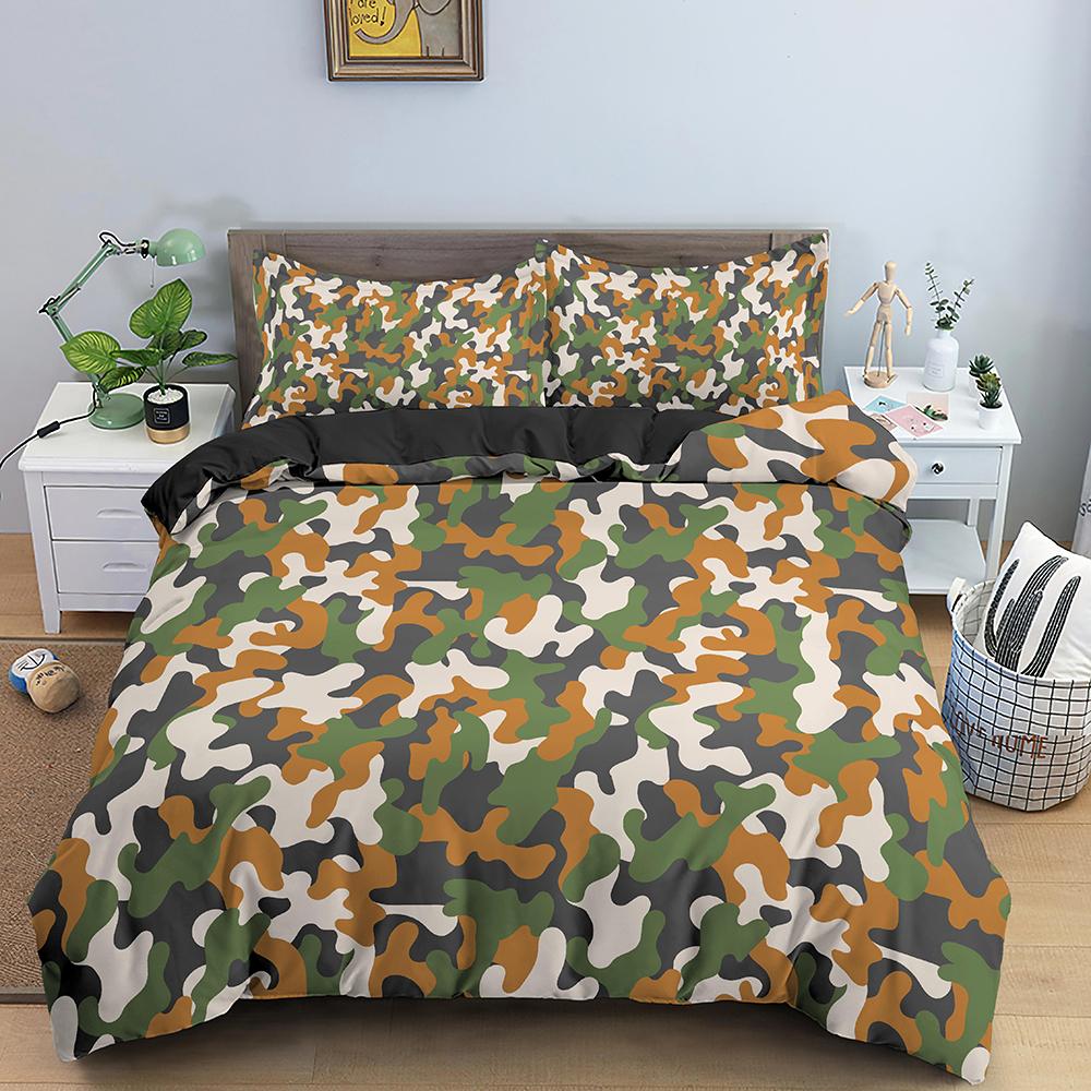 Camouflage Pattern Duvet Cover Bedding Set Microfiber Classic Clothing Style Masking Camo Print Quilt/Comforter Cover Home Decor