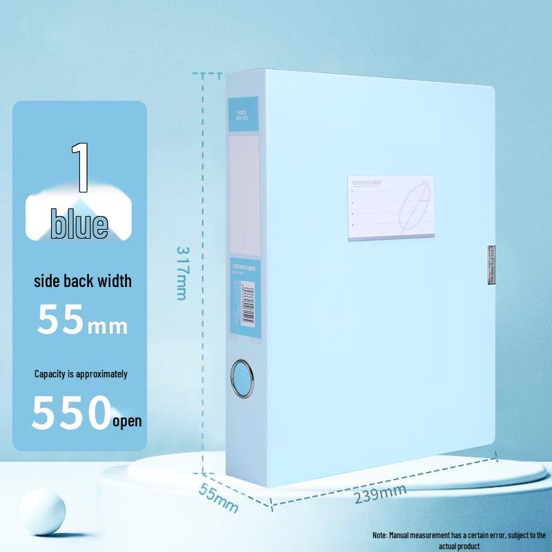 

A4 Macaron Color Thickened Document Storage Box, 55mm Large Capacity File Organizer.