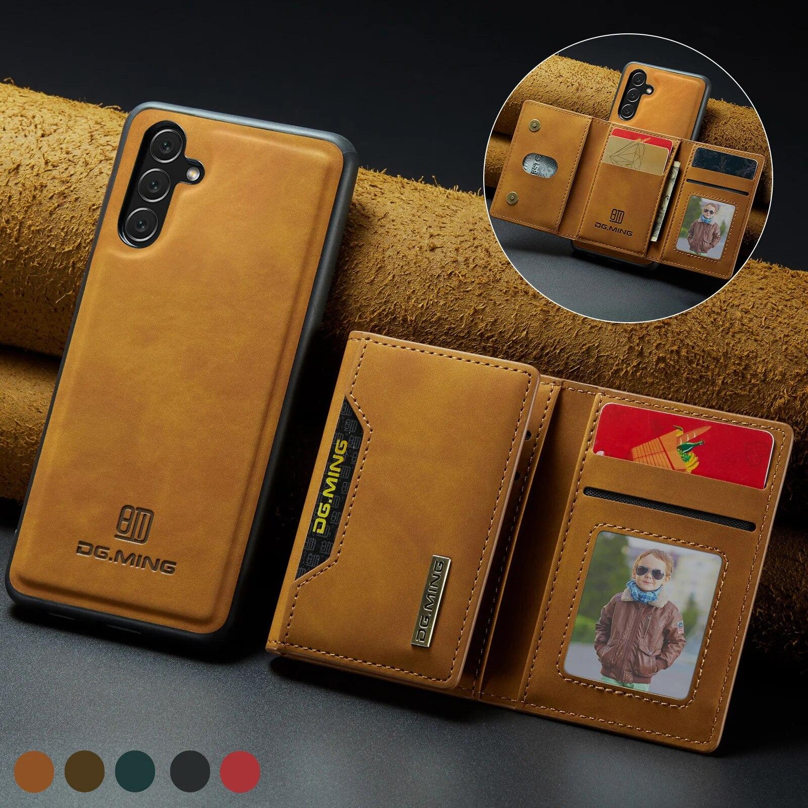 

2 в 1 магнитный съемный чехол-кошелек из натуральной кожи для Samsung Galaxy S23 Ultra S22 S21 Plus A14 A34 A54 A24, чехол для сумки