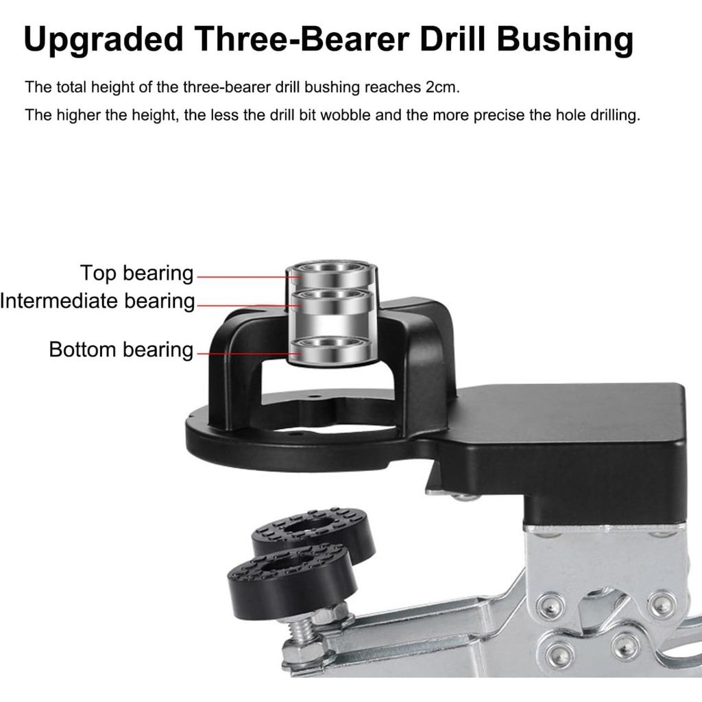 35mm Concealed Hinge Jig,Cabinet Door Hinge Mounting Jig Metal Cabinet Hinge Jig Drill Guide with 2 Retaining Clips