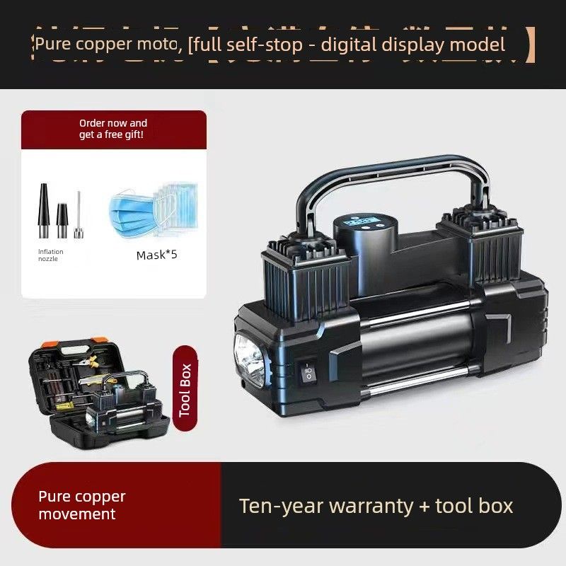 Car Air Pump 12V Portable Dual-Cylinder High-Pressure Air Pump for Cars and Sedans Multi-Functional