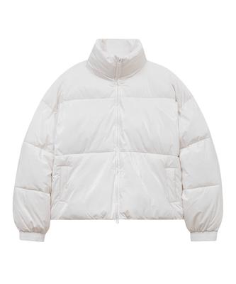 Ironyporno Whiteline 86-Iro339 Essential Glossy High-Neck Short Padded Jacket White
