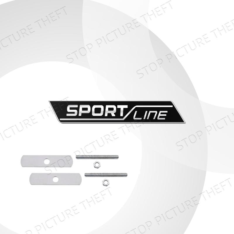 AAABV1 Metal Alloy Sport Line Logo Car Grille Badge Trunk Sticker Decoration Emblem For Skoda Fabia Octavia Citigo Rapid Kodiaq Karoq