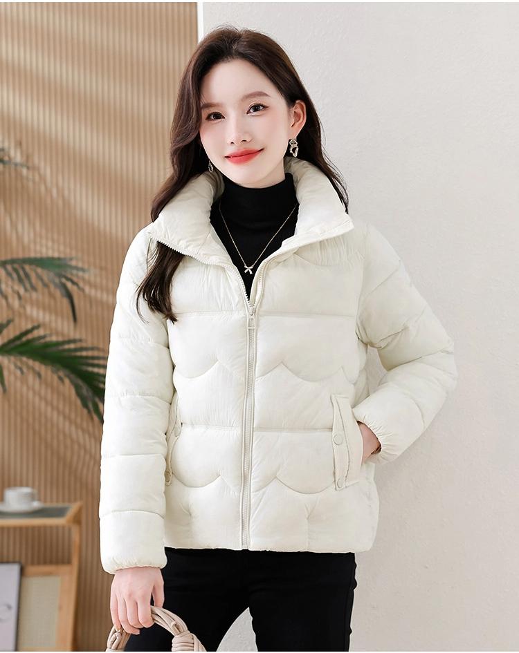Short Down Jacket Women's Winter Vertical Collar Solid Color Jacket Warm Coat
