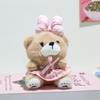 Cute Bow Little Bear Plush Doll Toy Keychain Cartoon Stuffed Doll Keyring Bag Pendant Backpack Hanging Decoration For Kid Gifts