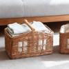 Retro Hand-Woven Laundry Hamper with Handle - Large Capacity Basket for Bathroom & Balcony