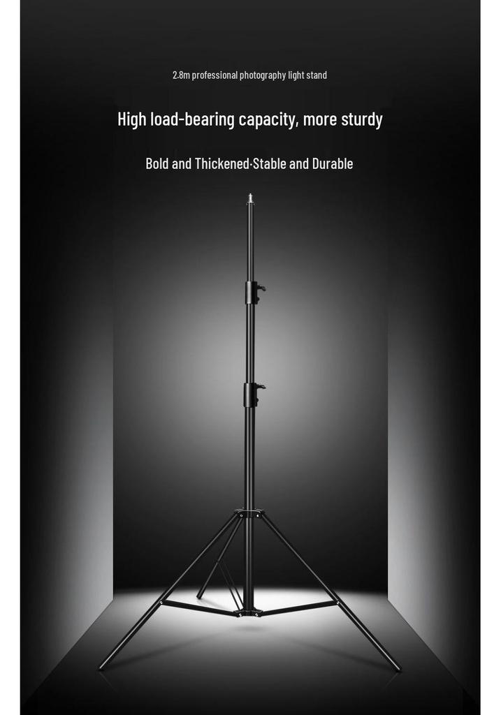 2.8m Reinforced Carbon Steel Tripod Stand for Photography & Live Streaming Lights