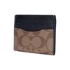 Coach Card Case 10 Classic Coated Canvas And Leather Wallet Men Wallet Black Brown Khaki 58110-QBTN2
