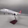1/85 Scale 47cm Airplane B737 Turkish Airways Model Toy Light & Wheel Landing Gear Diecast Resin Plane Collection Display