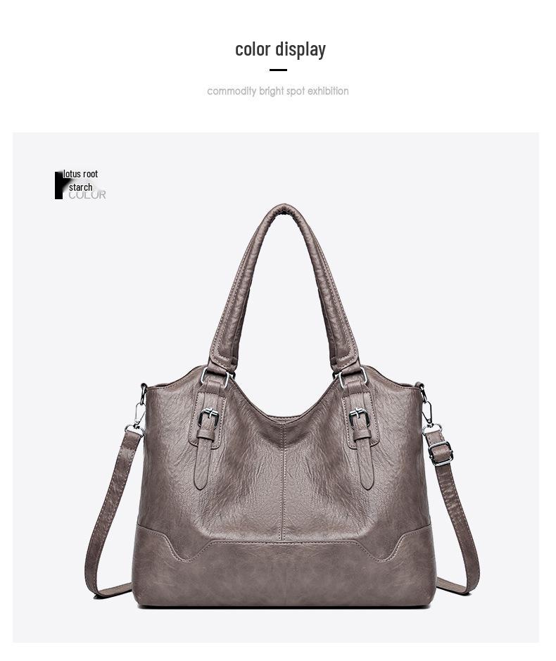 Spring Women's Large Retro Versatile Tote Handbag - European & American Style Shoulder/Crossbody Bag