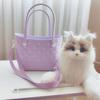 Crossbody bag EVA solid color hole bag storage bag vegetable basket beach bag fashionable hollowed-out travel handbag