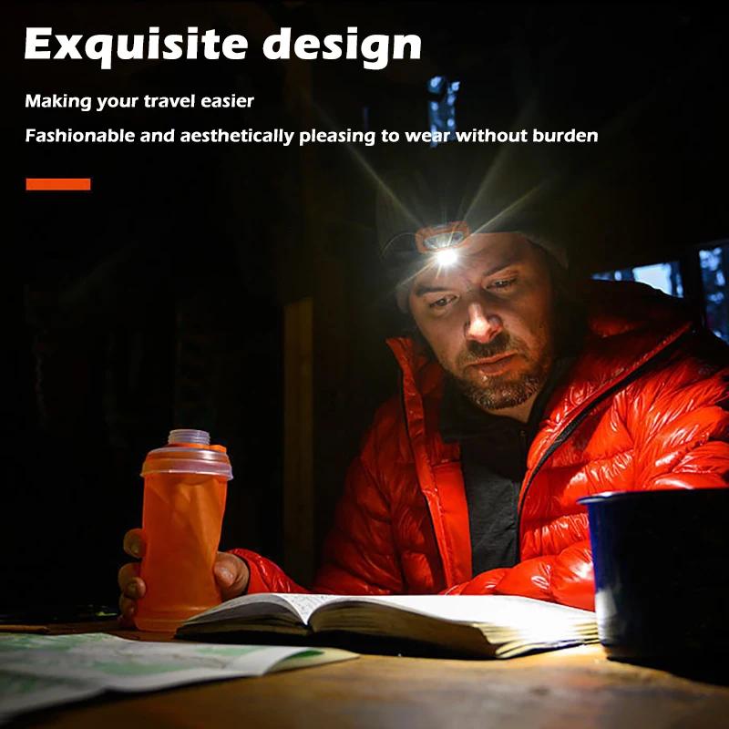 Mini Rechargeable Powerful Sensor Headlamp Fishing Camping USB Head Flashlight COB LED Head Light Torch Headlights Front Lantern