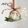 Seasonal Branch Decorations Christmas Resin Animal Ornament, Vintage Hanging Decor with Ribbon, Cute Bow Tree Ornaments Dog Santa Bear Patterns