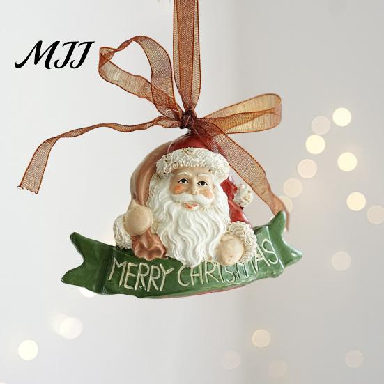 Seasonal Branch Decorations Christmas Resin Animal Ornament, Vintage Hanging Decor with Ribbon, Cute Bow Tree Ornaments Dog Santa Bear Patterns