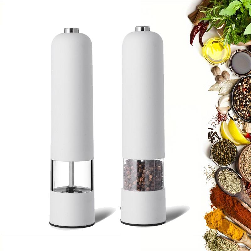 1/2pc Electric Salt Pepper Grinder Stainless Steel Electric Automatic Spice Grinde With Light Outdoor Barbecue Kitchen Tool