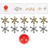 11pcs/set with Red Rubber Bouncy Balls Metal Jacks Metal Jacks and Ball Game  Christmas Gifts