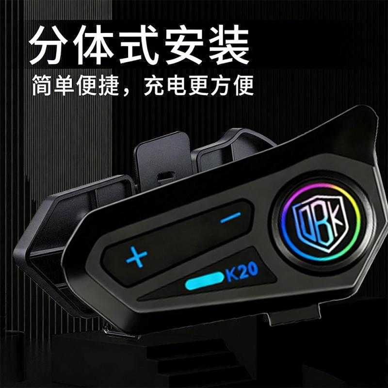 Capacete de Moto K20 Headset Bluetooth Com Cancelamento de Ruído À Prova D'água Longa Duração da Bateria Áudio de Alta Qualidade Ajuste Aberto