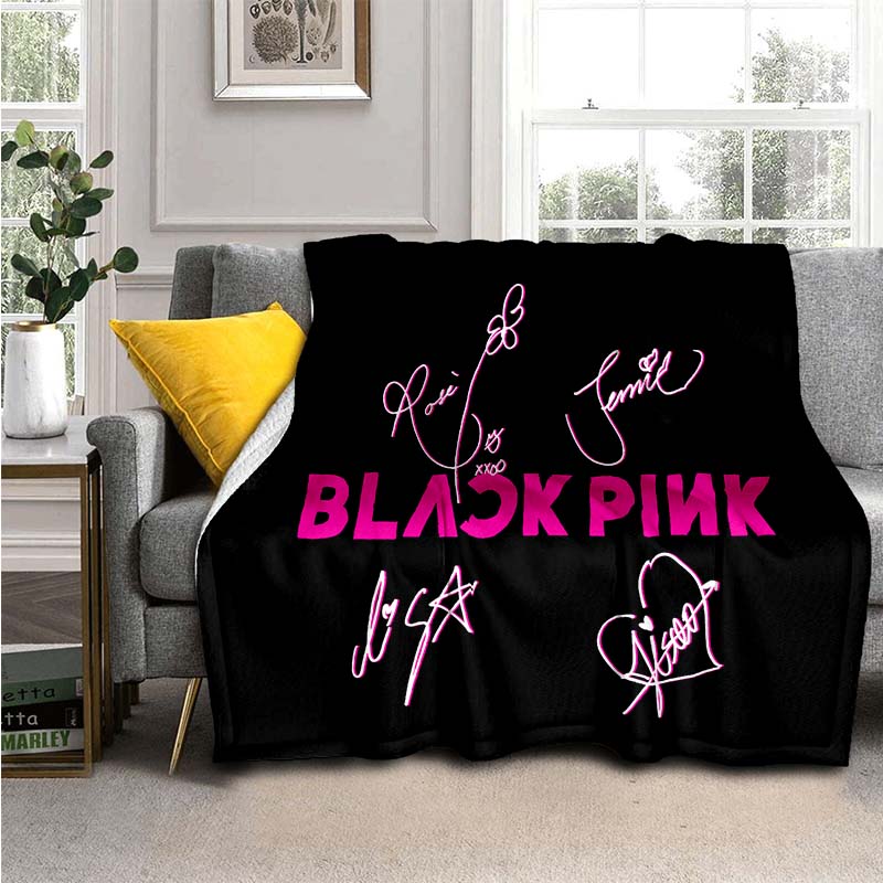 

Фланелева Плюшева Сучасна Плед-Покривало Kpop Blackpink Фан-арт Колекція Фотографій Постер для Весни Фермерський Стиль 100x150cm