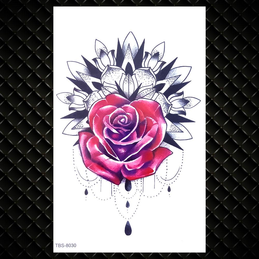 Black Dragon Fake Temporary Tattoos For Men Women Wolf Flower Tattoo Sticker Wings Creative Coyote Water Transfer Tatoo Arm Hand